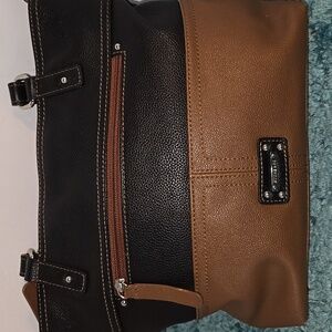 Stone&Co. Two-Tone Black and Brown Women's Leather Hand Bag "Like New"